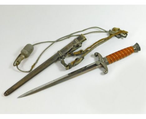 NAZI OFFICERS'S DAGGER. A WWII Eickhorn Heer Nazi officer's dagger & scabbard.  IMPORTANT...SHIPPING OF EDGED WEAPONS, PISTOL