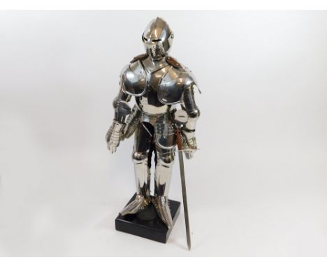 MINIATURE SUIT OF ARMOUR. An English Heritage 1/3 scale replica medieval suit of armour. Height 67cm.  IMPORTANT...SHIPPING O