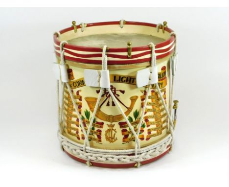 REGIMENTAL DRUM. A regimental drum of the 4th/5th Battalion Duke of Cornwall's Light Infantry with stand.  Please note that a