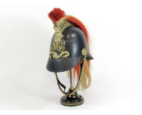 HUNTINGDONSHIRE VOLUNTEERS HELMET. An officer's helmet of the Huntingdonshire Light Horse Volunteers (1st Duke of Manchester'