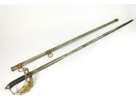 LIFE GUARDS OFFICER'S SWORD. A George V Life Guards officer's sword & scabbard. Total length 115cm. Condition: Good, only lig