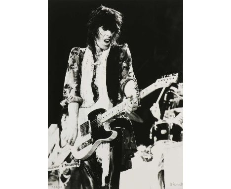 Ed Finnell (American, b.1956)'Keith Richards - The Rolling Stones, Tour of the Americas'Los Angeles Forum, 9 July 1975gelatin