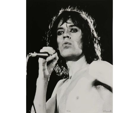 Ed Finnell (American, b.1956)'Mick Jagger - The Rolling Stones, Tour of the Americas'Los Angeles Forum, 12 July 1975gelatin s
