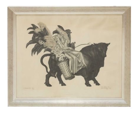 *Jean Théodore Dupas (French, 1882-1964) and André MaillartThe Rape of Europaetching and aquatint, signed, titled and dated 1