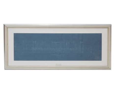 A Grand Central Station, New York, 'Longitudinal Section' architectural blueprint, by Warren &amp; Wetmore Architects, New Yo