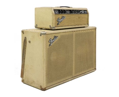 A 1964 Fender Bassman guitar amplifier, serial number BP****5,in blonde tolex finish,together with a Fender 2 x 15 speaker ca