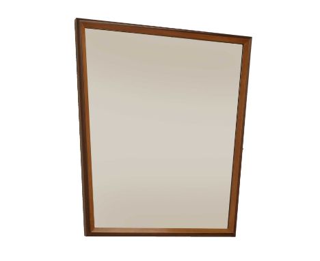 An Italian maple two-tone wall mirror,1950s, with a bevelled edge plate, 98cm wide100cm highCondition report: Some knocks to 