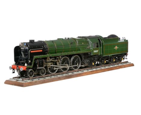 A MLEC gold medal winning model of a 5 inch gauge Britannia class 4-6-2 tender locomotive ‘Hereward the Wake’ No 70037, built