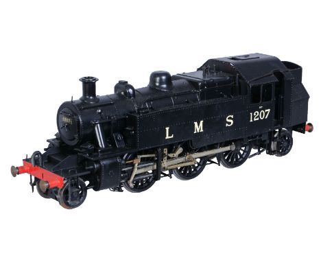 A gauge 1 model of a London Midland Scottish 2-6-2 tank locomotive No 1207, being electrically powered and built from an SM k