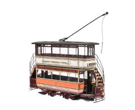 A model of a Glasgow tram car, Glasgow Corporation Tram Car No 472 London Engineer Exhibition gold medal model. An extremely 