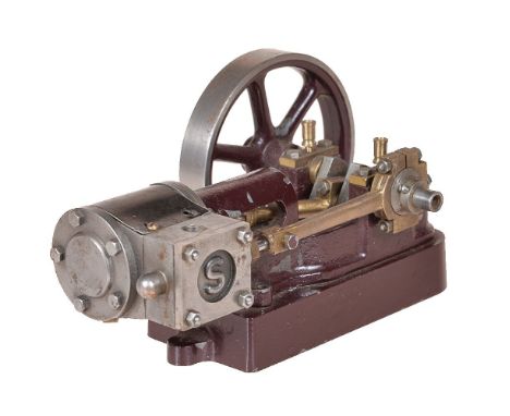 A model of a Stuart Turner 10H live steam horizontal mill engine, with metal clad cylinder, trunk guide, eccentric driven ste