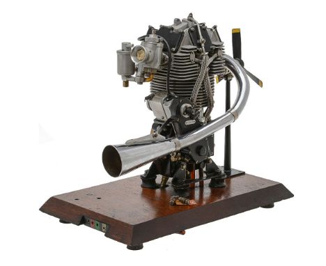 A gold medal winning ½ size working model of a 1938 350cc. Velocette racing motor cycle engine, built by the late Mr Bill Con