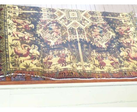 Tapestry wall hanging depicting Elizabethan garden festival