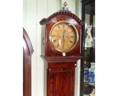 Mahogany longcase clock, with 8-day movement and circular dial, signed Geo. White, Glasgow