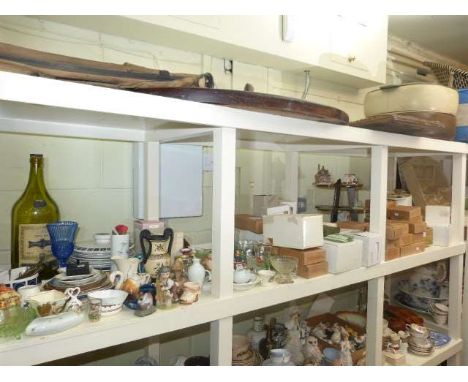Large collection of ornaments, Midwinter dinnerware, glassware, Lilliput Lane cottages, bottle etc