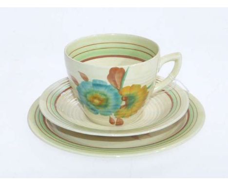 Clarice Cliff flower painted trio