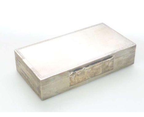 Silver engine turned cigarette box