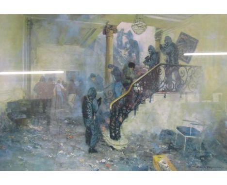 David Shepherd limited edition 137/850 and pencil signed print '16 Princes Gate 5th May 1980' Iranian siege the Embassy of Ir