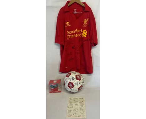 Liverpool football club collection including signed football including Ian Rush and Dominic Matteo, 1996 printed autograph Ch