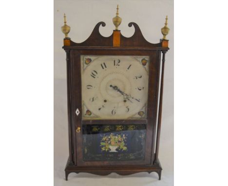 Rare large 30 hour American pillar &amp; scroll shelf clock by Bishop &amp; Bradley circa 1820 with twin weight driven mechan