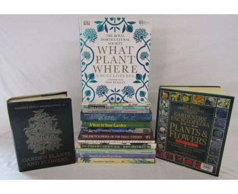 Collection of gardening books includes The Royal Horticultural Society 'Gardeners' Encyclopaedia Plants &amp; Flowers', 'What