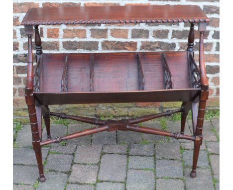 Reproduction Chippendale mahogany book trough L 92cm Ht 85cm D 41cm