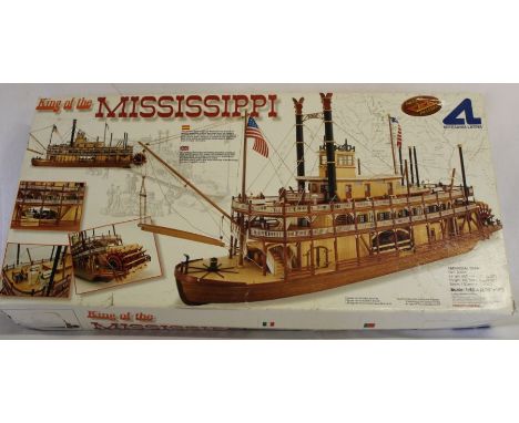 Artesania Latina King of the Mississippi 1:80 scale model kit of a paddle wheel steam boat - unmade - box approx. 69.5cm x 34