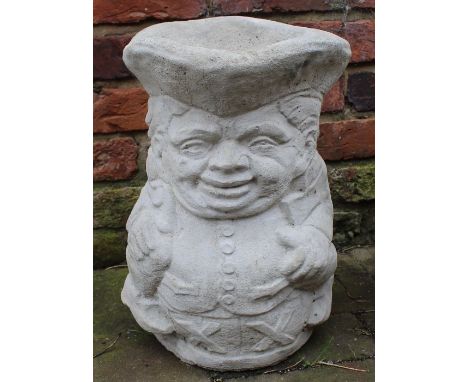 Concrete Toby jug planter / stick stand