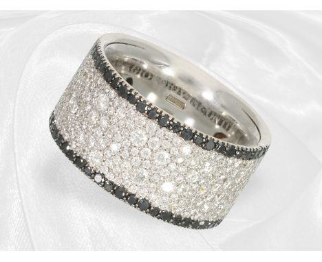 Ring: schwerer, hochwertiger Designer-Cocktailring von Wempe "Giorgio Visconti": Ca. Ø18mm, RG56, ca. 11,5 mm breit, ca. 15,5