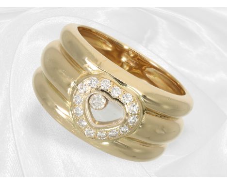Ring: ehemals teurer vintage Chopard-Ring mit feinen Brillanten, Modell "Happy Diamonds": Ca. Ø17,5mm, RG55, ca. 14,1g, 18K G