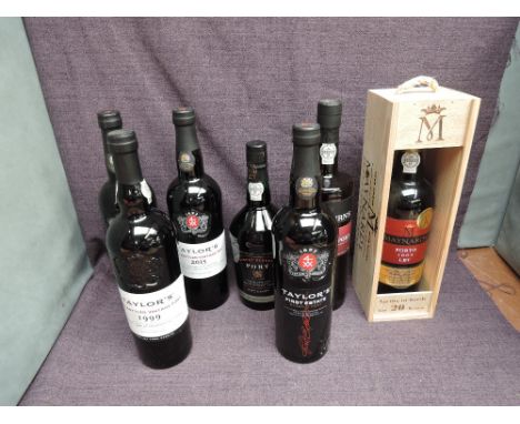 Seven bottles of Vintage Port, Taylor's Late Bottled 1999 and 2015, Taylor's First Estate Reserve, Taylor's Select Reserve, M