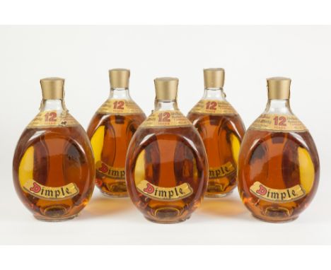 FIVE BOTTLES OF DIMPLE SCOTCH WHISKY, 12 YEARS, 75cl, (5)
