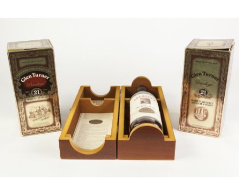 BOTTLE OF ABERLOUR 21 YEARS 1970 SINGLE MALT SCOTCH WHISKY, 75cl, in presentation box, together with TWO BOTTLES OF GLEN TURN