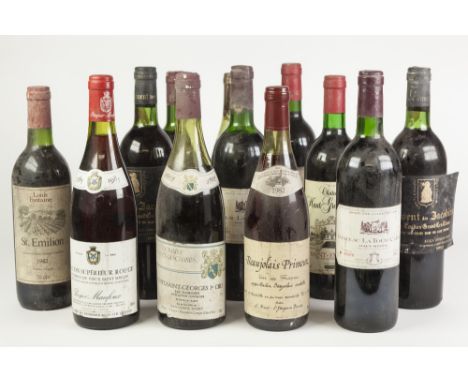 TWELVE 70/75cl BOTTLES OF 1980's FRENCH RED WINE, including: COUVENT DES JOCOBINS, GRAND CRU CLASSIC, 1980 (x2) one label loo