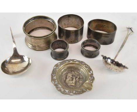 VINERS LTD; a George VI hallmarked silver napkin ring, Sheffield 1936, a George V hallmarked silver napkin ring, Birmingham 1