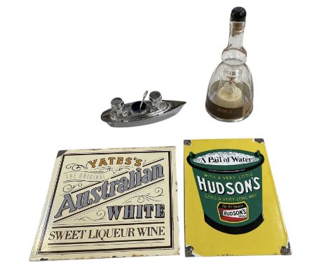 A novelty Bols liqueur bottle, with musical ballerina to the inside, height to top of bung 25.5cm, a cruet in the form of a c