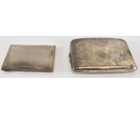 S W GOODE &amp; CO; a George V hallmarked silver breast pocket cigarette case, Birmingham 1934, 11 x 8.5cm, and a George V ha