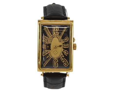 PATEK PHILIPPE; an original Patek Philippe &amp; Co Genève movement, with later engraved dial and associated yellow metal cas