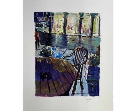 BOB DYLAN (born 1941); a signed limited edition print from 'The Drawn Blank' series, 'Sidewalk Cafe', signed lower right and 