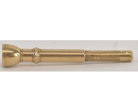 SAMPSON MORDAN &amp; CO LTD; a George V 9ct yellow gold cigar piercer, London 1935, length 7.5cm, approx 13.2g.