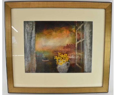 † COLIN KENT (born 1934); acrylic on paper, still life of flowers, signed lower left, 35 x 46cm, framed and glazed.