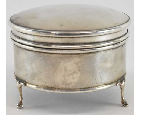 SANDERS &amp; MACKENZIE; an Elizabeth II hallmarked silver circular lidded trinket box, with felt lined interior, Birmingham 
