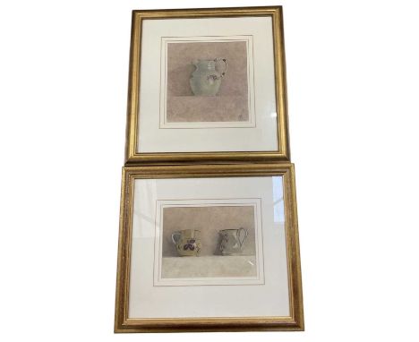 † SUE READ; watercolour, still life of a jug, signed with initials 'SR' lower right, 24 x 22.5cm, framed and glazed, and a fu