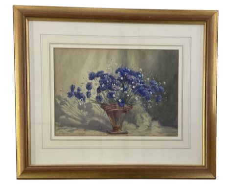 HELY AUGUSTUS MORTON SMITH RBA RBC LSC (1862-1941); watercolour, 'Cornflowers', still life of flowers, signed lower left and 
