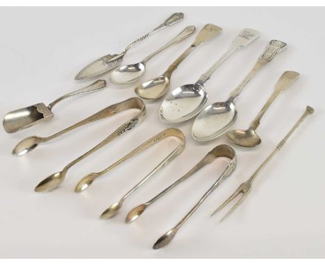 WILLIAM DEVENPORT; an Edward VII hallmarked silver butter knife, Birmingham 1901, a Victorian hallmarked silver teaspoon, Lon