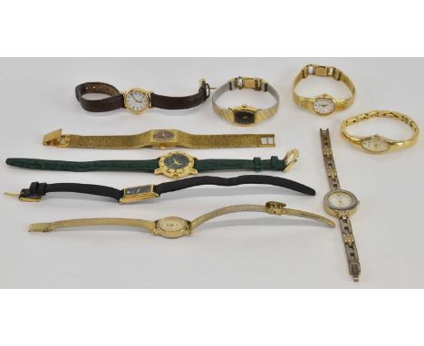 A group of nine lady's costume wristwatches including Citizen, Seiko, Pulsar, Sekonda, etc.