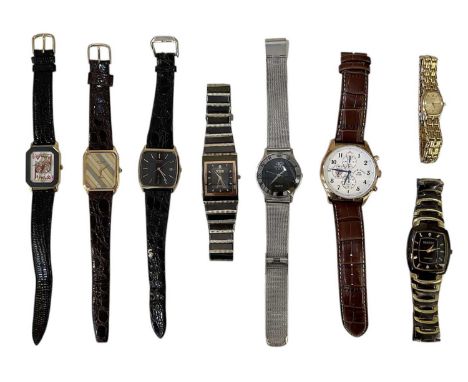 Eight modern lady's and gentleman's costume and designer wristwatches, including Seiko lady's watch, Casio quartz wristwatch,