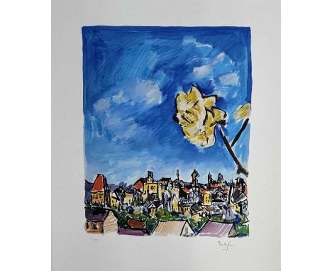 BOB DYLAN (born 1941); a signed limited edition print from 'The Drawn Blank' series, 'Rose on a Hillside', signed lower right
