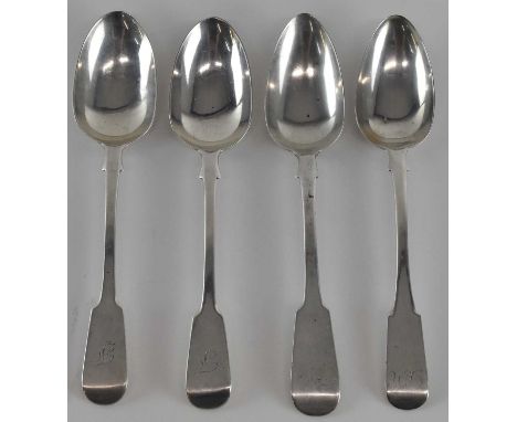 SHAWNER &amp; CO; a pair of Victorian hallmarked silver tablespoons, London 1848, and two further Scottish hallmarked silver 