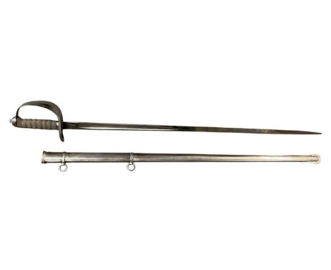 A Victorian military officer's dress sword, possibly by Cartwright, length of blade 82.5cm, length of scabbard 85.5cm, overal